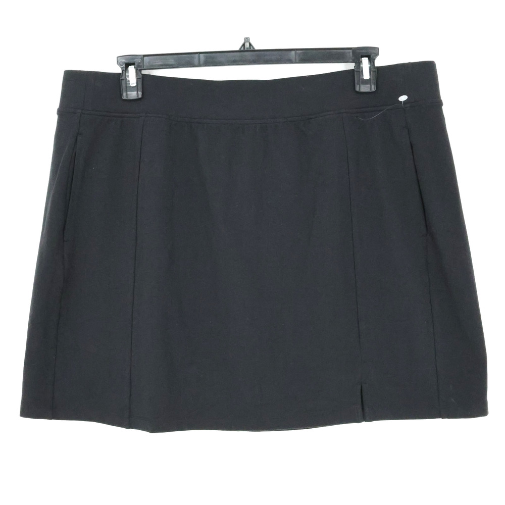 T by Talbots Skort Skirt Plus Size 2X Black Stretch Knit Pockets Gym Tennis Golf